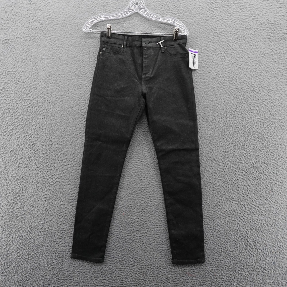 Adriano Goldschmied AG Farrah Ankle Skinny Jeans Black Glitter Women 25 NEW